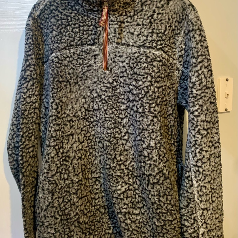 Alpine Sherpa Men’s L Large Quarter Zip LS Coat Pullover Sweater Ski Cottage